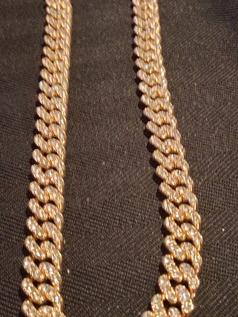 Unsigned 17" Cuban Link PavedGold-Tone Pave Cuban Chain Necklace - Women Jewelry
